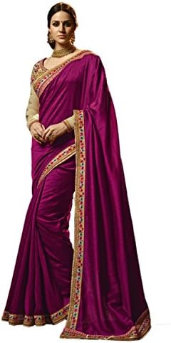 Dilse Fashion Embroidered Heavy Designer Paper Silk Saree