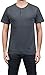 Henley Mens  Short Sleeve TShirt with 3 Buttons, Heather Charcoal, Large