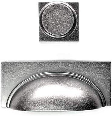French Furniture Fittings Set of 6 Bordeaux Kitchen Cabinet Knobs with Backplate - Image 5