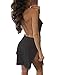 VANCOL Women's Sexy Deep V-Neck Halter Backless Slit Mini Party Club Dress (M, Black)