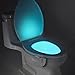 Aglaia Toilet Light UV Sterilization, LED Motion Sensor Night Light with 8 Colors Changing, IP65 Waterproof for Bathroom (3 AAA Batteries Included)
