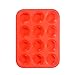12 Cup Silicone Muffin Pan & Silicone Baking Pan, Nonstick, Dishwasher, Microwave Safe, Red Bakeware (12)