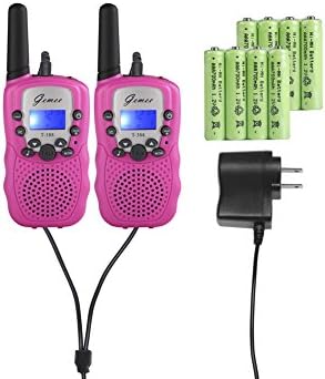 Kids Walkie-Talkies - GEMEE UHF462-467MHz 22 Channel FRS/GMRS 2-Way Raidos Walkie Talkies with Rechargeable Batterry and Charger 1 Pair- 2 Pcs ( Pink )
