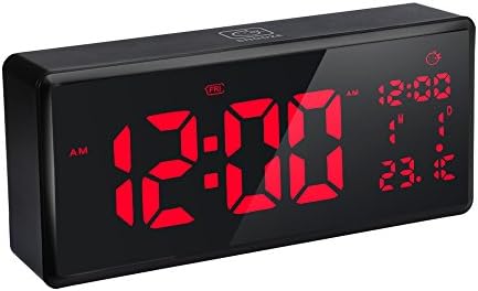 VADIV Digital Backlight Alarm Clock, CL03 Desk Clock Large Screen Display Snooze, Temperature, 2 Set Alarms, 3 Optional Workday Modes for Kids Elders Bedroom