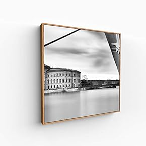 Canvas Wall Art for Living Room, Bedroom Monochrome Building Framed Canvas Prints for Home Decoration Ready to Hang - 16x16 inches