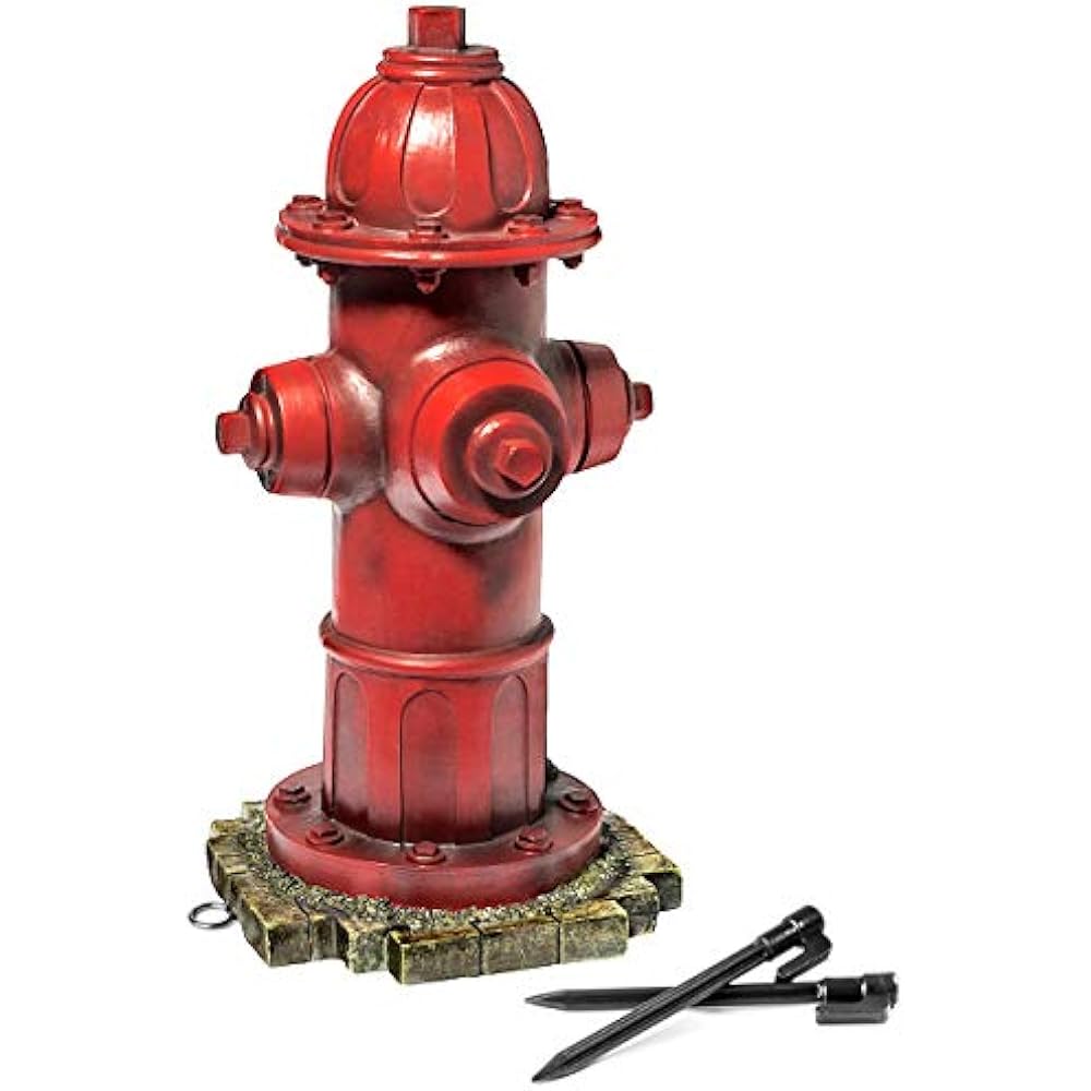  Dog Fire Hydrant Garden Statue With 2 Stakes, 14 Inches (Small
