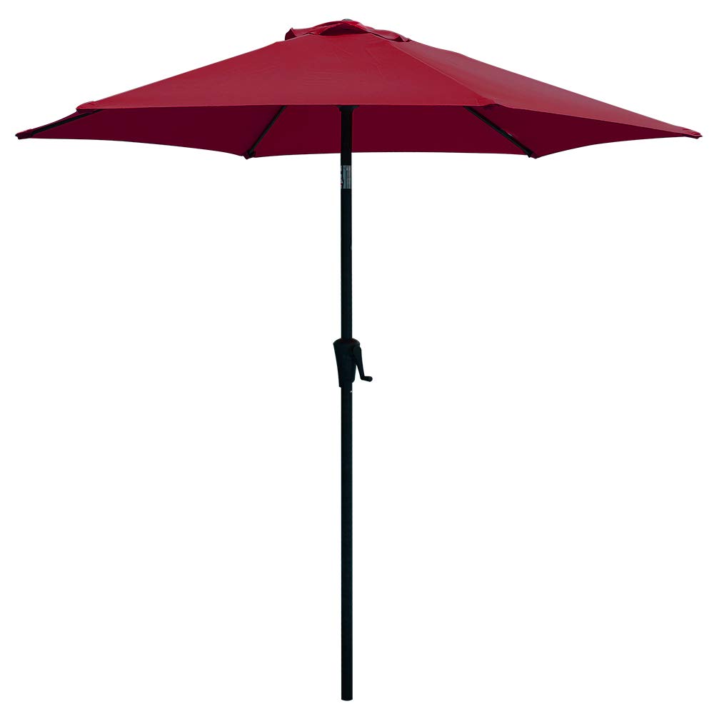 Patio Lawn Garden Umbrellas Beige Cobana 7 5 Ft Patio Umbrella Outdoor Table Market Umbrella With Push Button Tilt And Crank 6 Ribs