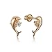 14k Yellow Gold Baby Dolphin Stud Cubic Zirconia Children Screwback Baby Girls Stud Earrings