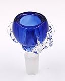 MFHX Handcrafted Glass items, replace bowl, male adapter, 14mm / 18mm (14mm, Blue)