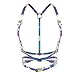 TiaoBug Women's Vinyl PVC Punk Style Rainbow Harness Adjustable Cage Waist Belt Straps