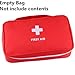 Jipemtra First Aid Bag Tote Empty Small First Aid Kit Bag Outdoor Travel Rescue Pouch First Responder Medicine Bag Pocket Container for Car Home Office Sport Outdoors (Red Handle)