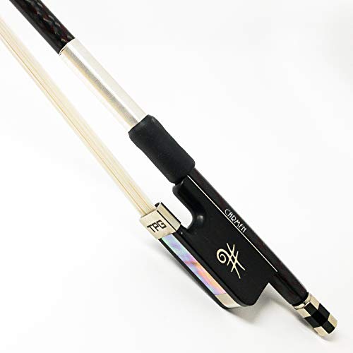 The Piano Guys Carbon Fiber Cello Bow | Full Size 4/4 Bows With Inlaid Ebony Frog & Premium Horse Hair (TPG Sharp Bow, Carmen)