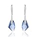 DESIMTION 18K Gold Plated Blue Drop Dangle Earrings for Women with Swarovski Crystals (Blue)