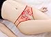 Sexyangels Womens Open Crotch Underwear Thongs Lace G-Strings Sexy Panties, Red Embroidering, One Size