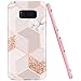 JAHOLAN Galaxy S8 Plus Case Bling Glitter Sparkle Marble Design Slim Flexible Bumper Glossy TPU Soft Rubber Silicone Cover Phone Case for Samsung Galaxy S8 Plus Rose Gold