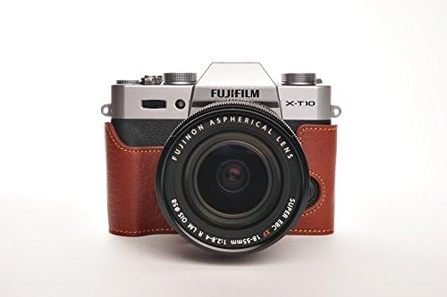 Handmade Genuine Real Leather Half Camera Case Bag Cover for FUJIFILM X-T30 X-T20 X-T10 Brown Color