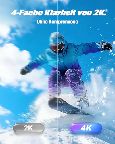 NNYYMH WiFi Vlog Camera, 4K Magnetic Hands-Free Sports Camera with 360° Rotatable Clip, Waterproof Case for Walks with Animals, Cycling, Travel, Vlog, Motorcycle Dashcam
