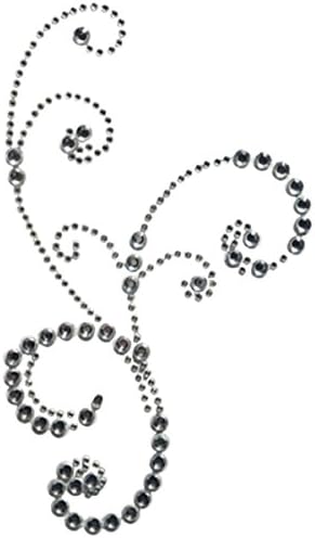 Want2Scrap Self-Adhesive Frilly Flourish Swirls Bling-Silver Rhinestones