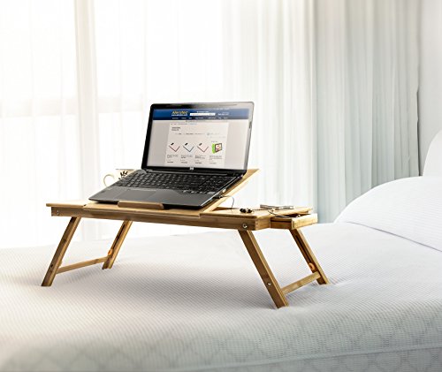 Aleratec Natural Bamboo Adjustable Laptop Stand Up to 15in Tablet Reading Table Desk(Certified Refurbished) - Thumbnail 3