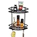 Rozin Bathroom Kitchen Double Corner Shelf Shower Storage Holders Black Color