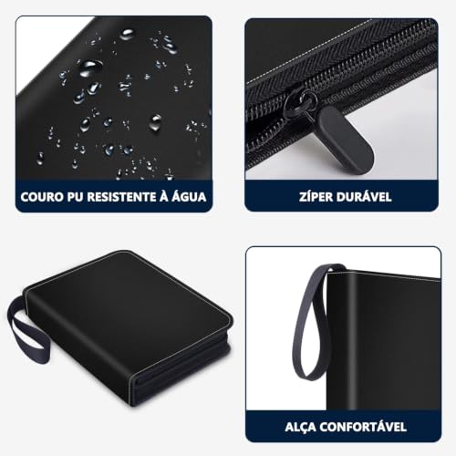 GODREAM Fichario para 900 Cartas, Album para Cartas com Ziper, Binder Cards com 9 Pocket e 50 Folhas Frente e Verso, Pasta para Cartas TGC, MTG, Presente Criativo para Menino e Menina