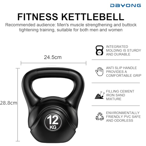 DAYONG Fitness Kettlebell, Strength Training Kettlebell Weight for Men Women, Home Gym Equipment for Weight Lifting, Core Training, Squat, Body Shaping.