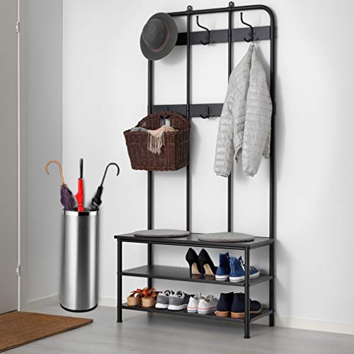 Bennett Umbrella Stand, Stainless Steel Round Style, w/Removable Inner Bucket 24" Tall, Entry Hallway Décor Home, Office Decoration Rack Holds Umbrellas Canes Walking Sticks Great Gift Idea