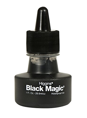 Higgins black magic pigmented drawing ink, 1 ounce bottle (44011)