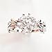14K CZ Stones Clover on a Twisted Vine Ring - Rose Gold / White Gold Plated