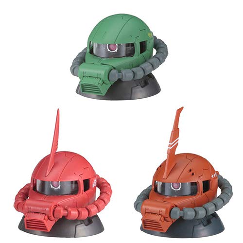Gashapon Mobile Suit Gundam Exceed Model Zaku Head 3 Normal Set