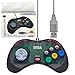 Retro-Bit Official Sega Saturn USB Controller Pad (Model 1) (Old Version) for Sega Genesis Mini, PC, Mac, Steam, RetroPie, Raspberry Pi - USB Port - (Slate Grey) primary