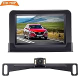 iStrong Backup Camera and Monitor Kit Wire Single Power Supply For Whole System  Rear View/Constantly View License Plate Reverse Camera For Car/SUV/Vehicle/Pickup Waterproof Night Vision Guide Lines