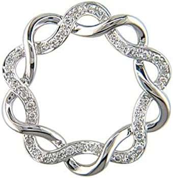 JMS Jewelry 10K White Gold Braided Diamond Pendant with 18" Chain (21)
