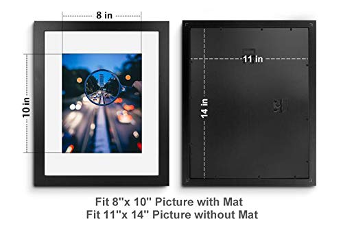 image for iDecorlife Premium 11x14 Black Picture Frames 1PC - 8x10 Picture Frame
