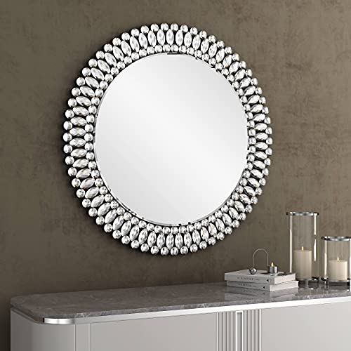 MUAUSU Decorative Wall Mirror Large Round Ornate Accent Mirrors,32” X