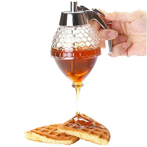 Honey Juice Dispenser,Bagvhandbagro 200ML Syrup Dispenser Portable Acrylic Storage,Pot Juice Bee Drip Pot