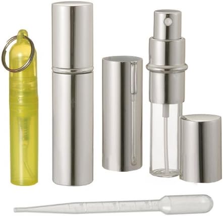 Riverrun Set of 3 Silver Purse/Travel Perfume/Cologne Atomizers Key Chain Bottle 10ml 1/3 oz (Set of 3)