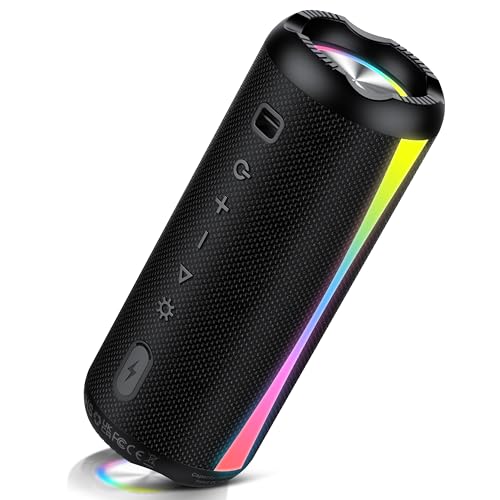 dotn Portable Bluetooth Speaker, 2026 Latest Speakers Wireless Bluetooth 5.4 with 7 RGB Light Modes & 20H Playtime with Deep Bass, TWS Pairing, IPX7 Waterproof Speaker for Home, Travel, Party