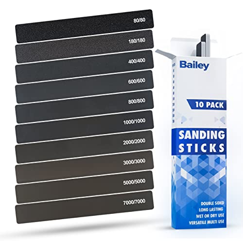 Sanding Sticks For Plastic Models, 10Pack Assorted Metal, & Wood
