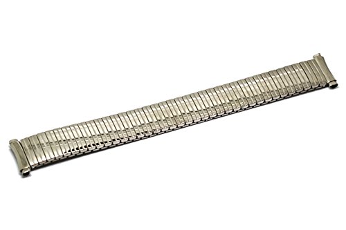 SPEIDEL 16-21MM Short Silver Stainless Expansion Watch Band Strap Curved Ends