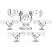 Christmas Vacation Glass Moose Mug Punch Bowl Set w/ Set of 4 Moose Mugs