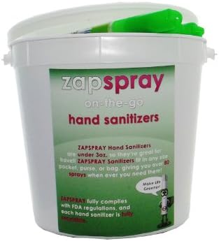 ZAPSpray Hand Sanitizer Instantly Kills Germs! (50 Pack) with Display Bucket