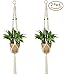 2PCS Macrame Plant Hanger Indoor Outdoor Hanging Planter Basket Cotton Rope 4 Legs 39 Inch