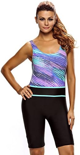 Bluish Print Pattern Black Conserved One Piece Swimsuit (XXXL(US 22-24))
