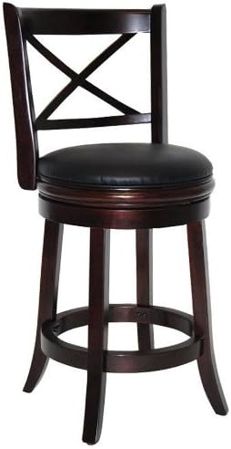 Boraam Georgia Counter Height Swivel Stool 24Inch Cappuccino