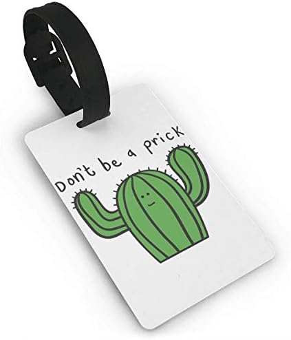 Luggage Tags With Hand Strap Durable Cactus Don't Be A Prick Mug Travel Suitcase Bag Tag Identify Label