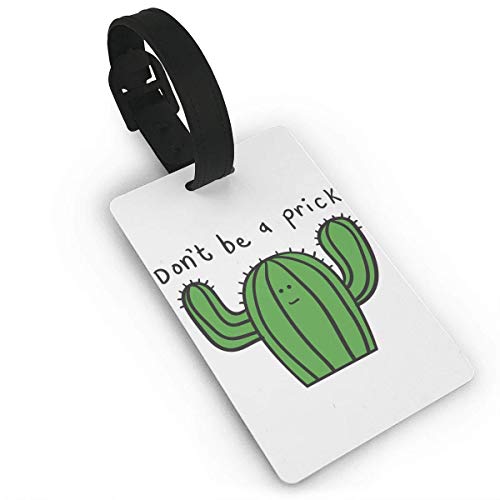 Luggage Tags With Hand Strap Durable Cactus Don't Be A Prick Mug Travel Suitcase Bag Tag Identify Label