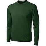 DRI-Equip Long Sleeve Moisture Wicking Athletic Shirt-X-Large-Forest Green