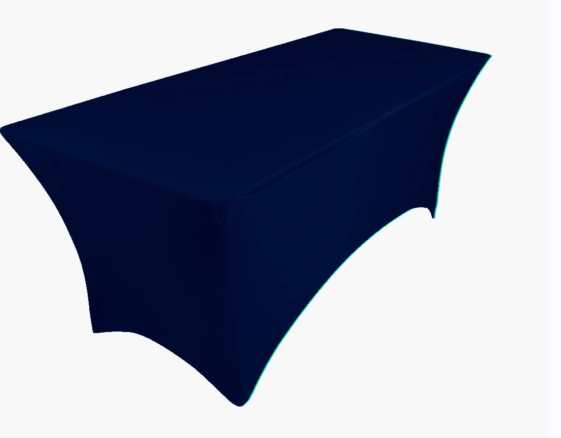 spandex stretch cover tablecloth for 6ft foot table 183x75x75cm (blue navy)