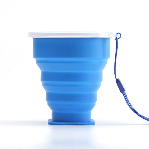GUBANG Silicone Folding Cup, Outdoor Sports Silicone Water Cups , Easy To Carry, Silicone Water Cups FDA Certification Without BPA, Silicone Water Cups Are The Best Choice For Drinking Water(blue)